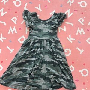 Little Sleepies Gray Black Flutter Sleeve Twirl Sundress